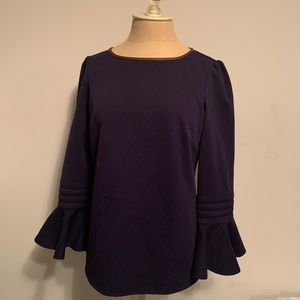 Navy bell sleeve top